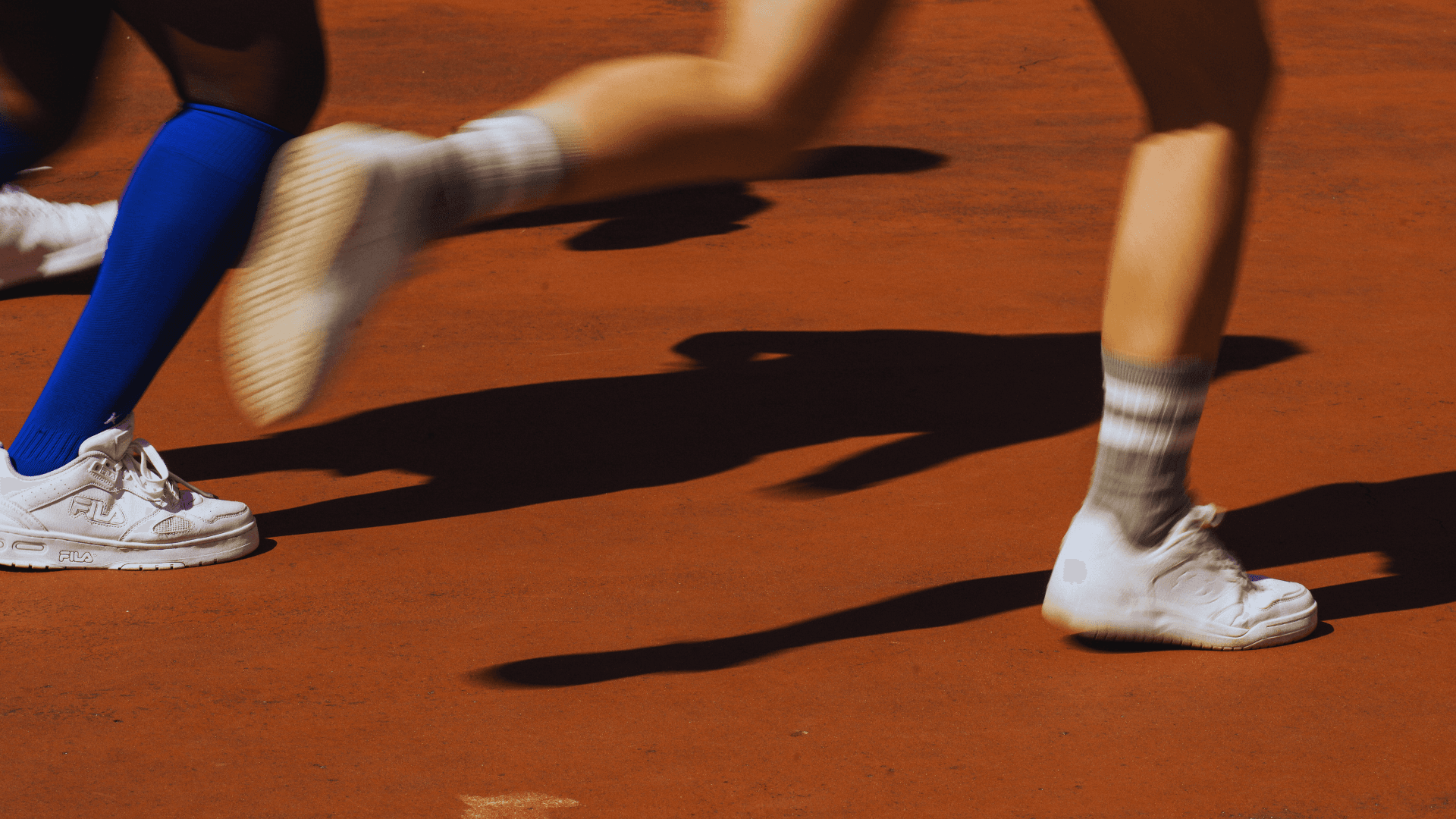 Athletic movement on clay court
